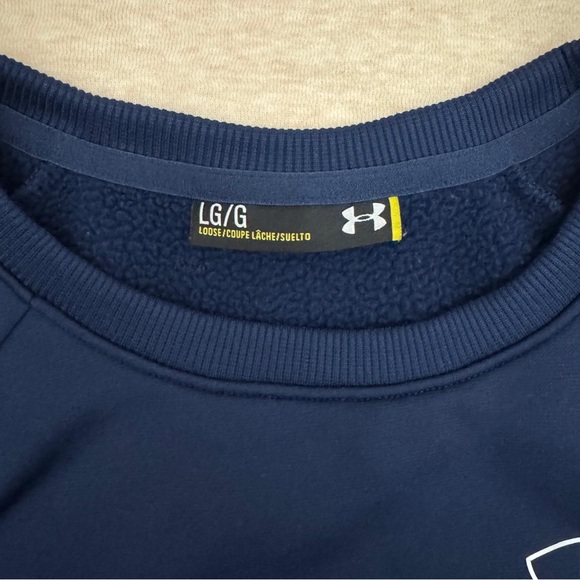 Under Armour Women’s Pullover Navy Blue Sweatshirt Crew Neck Size L - Picture 5 of 9